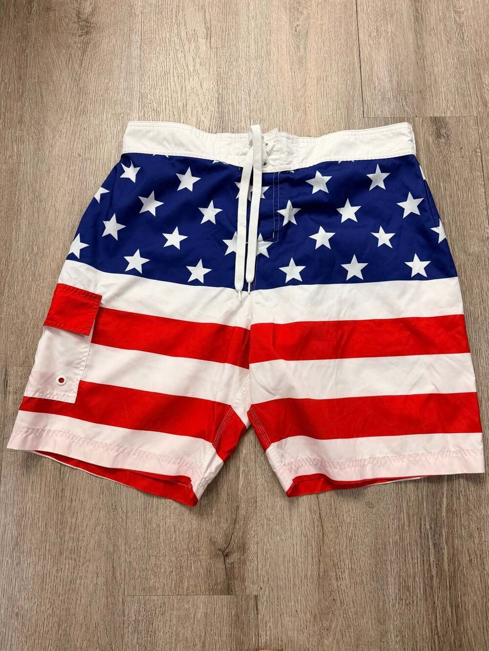 Walnut & 39th Men's American Flag Patriotic Swim Trunks Size XL